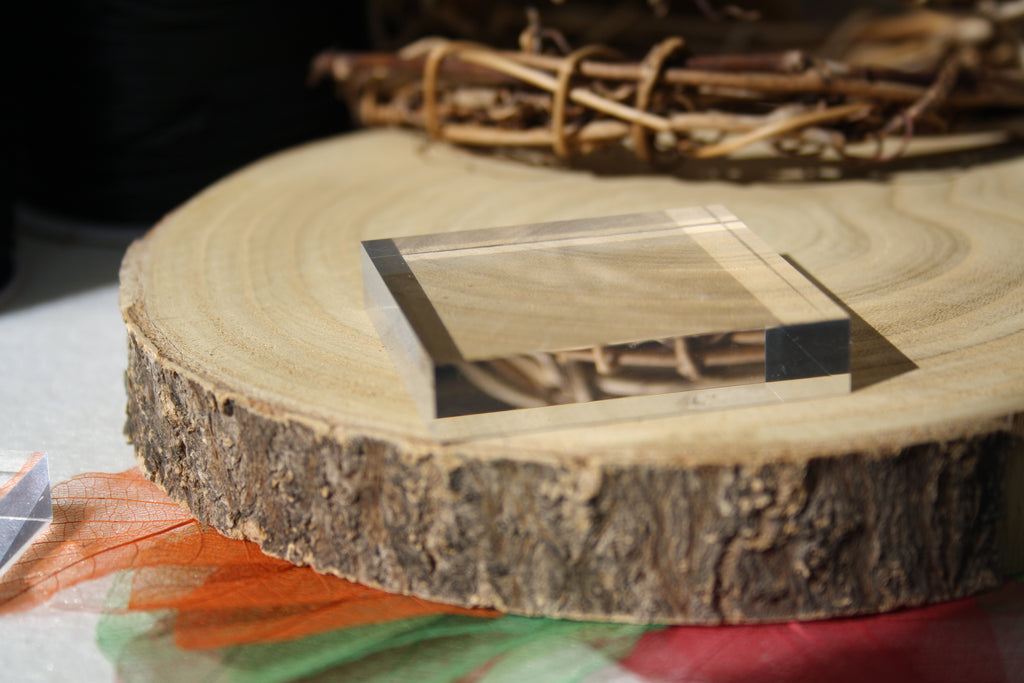 Socle en Plexiglass Transparent 1 cm - Support de Présentation Carré