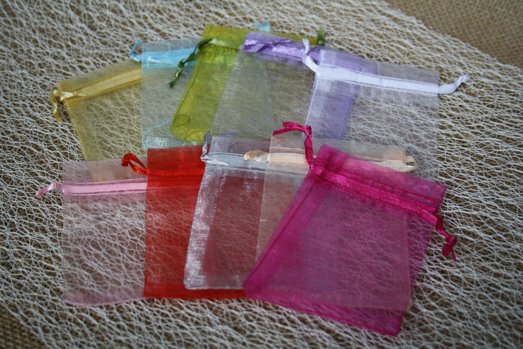 Lot de 100 Sacs en Organza avec Cordon – 9 x 7 cm Emballage Cadeau