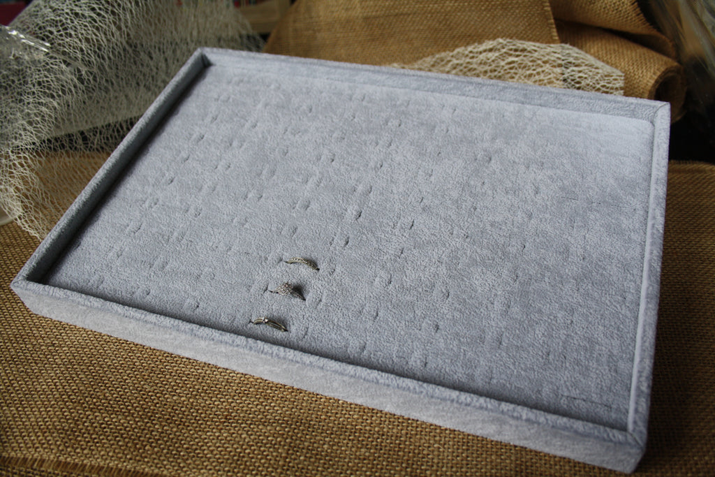 Baguier de présentation 100 emplacements – Plateau à bagues gris professionnel