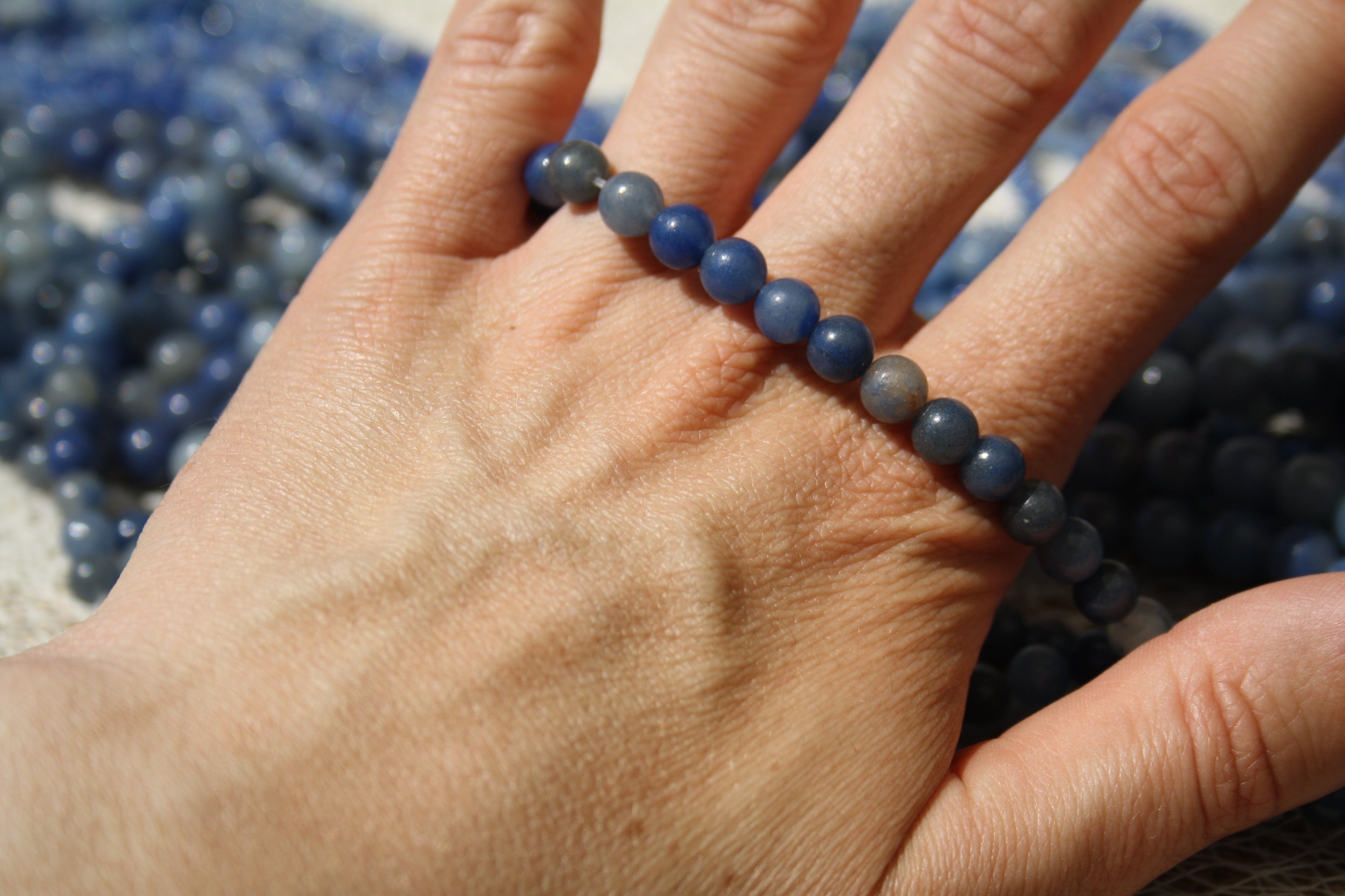 Aventurine bleue Naturelle – Lignes de Perles Rondes 4 mm, 6 mm et 8 mm