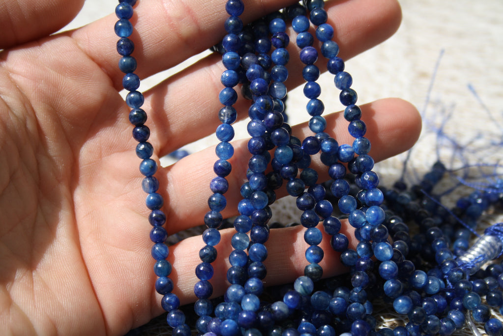 Cyanite Naturelle– Lignes de Perles Rondes 5 mm
