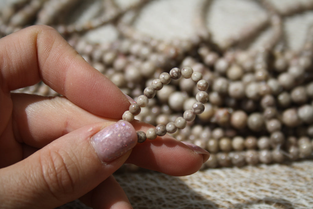Corail fossile Naturel – Lignes de Perles Rondes 4 mm, 6 mm et 8 mm