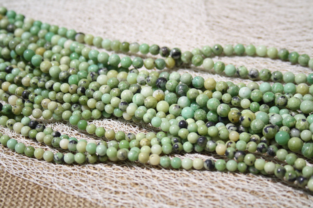 Chrysoprase Naturelle– Lignes de Perles Rondes 6 mm et 8 mm