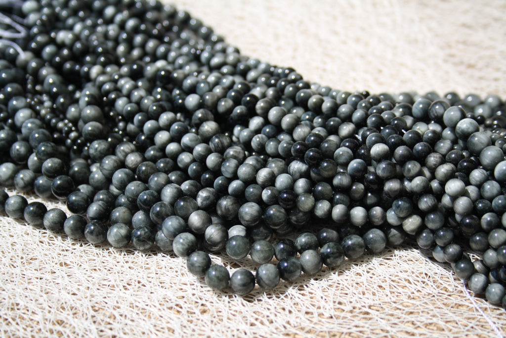 Oeil d'Aigle naturel – Lignes de Perles Rondes 3.9 mm, 6 mm et 8 mm