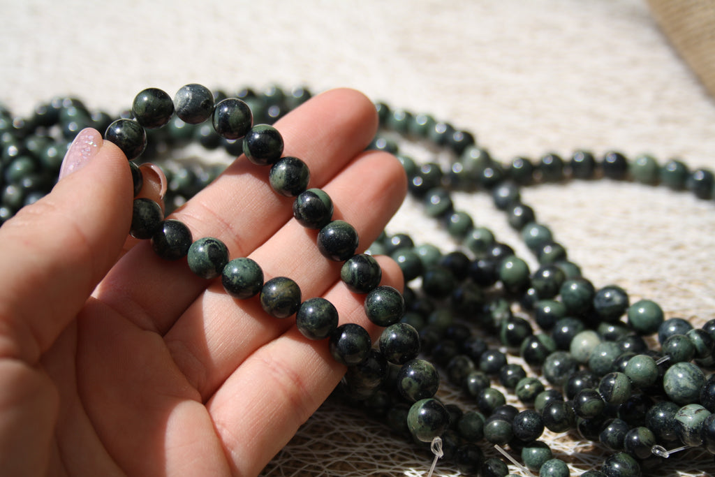 Jaspe kambaba Naturel– Lignes de Perles Rondes 6 mm et 8 mm