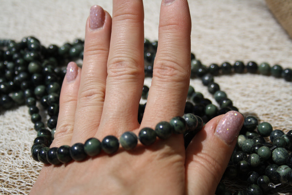Jaspe kambaba Naturel– Lignes de Perles Rondes 6 mm et 8 mm