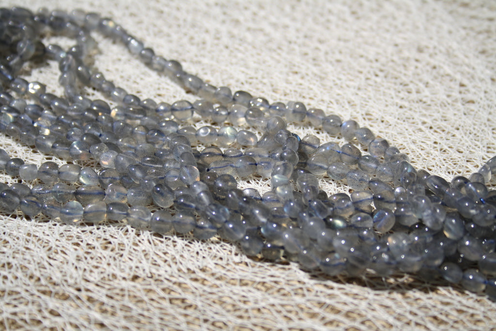 Labradorite Naturelle – Lignes de Perles Nuggets