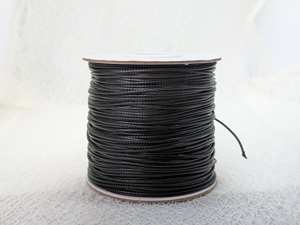 Fil Synthétique Noir pour Tours de Cou – 1 mm, 1.5 mm et 2 mm