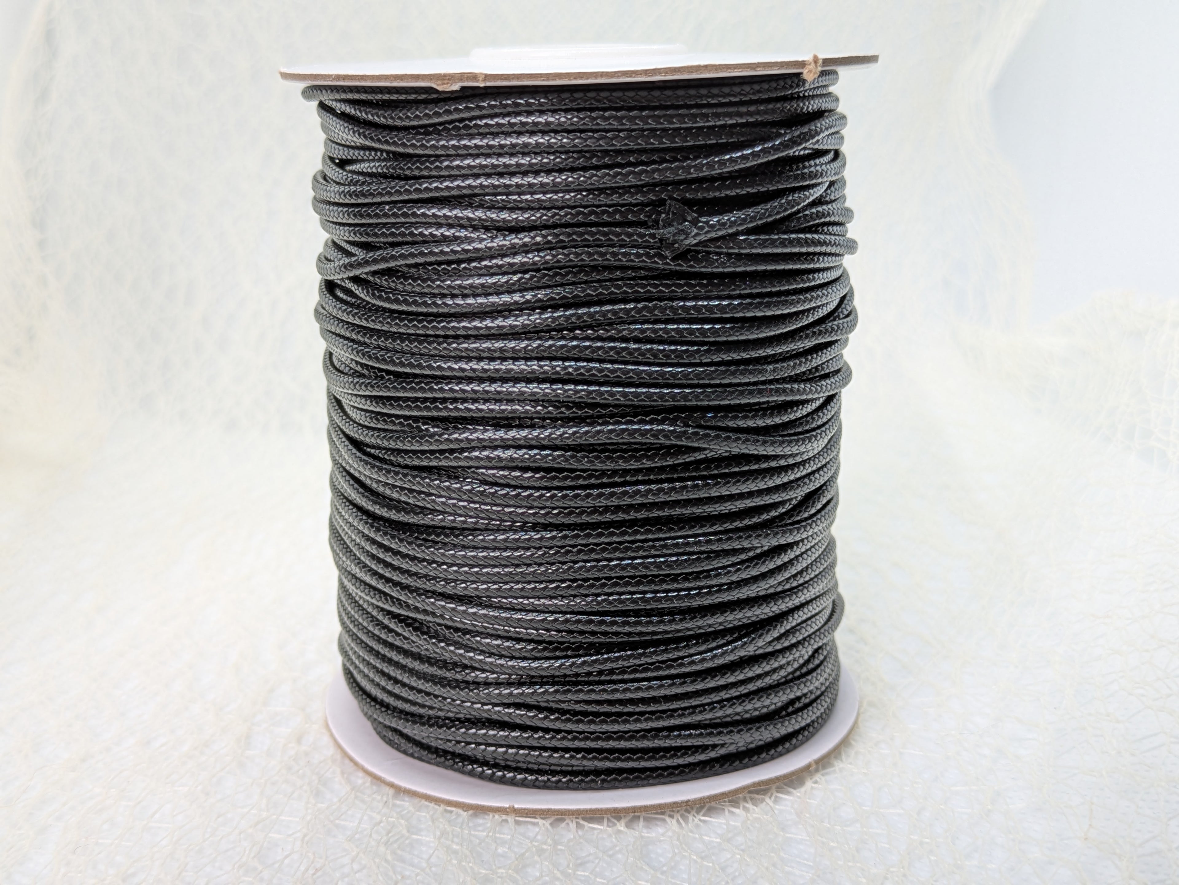 Fil Synthétique Noir pour Tours de Cou – 1 mm, 1.5 mm et 2 mm